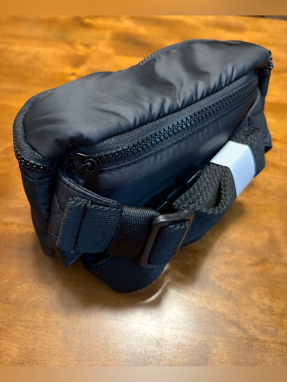 Rare Beauty Black Nylon Belt Bag with Adjustable Strap